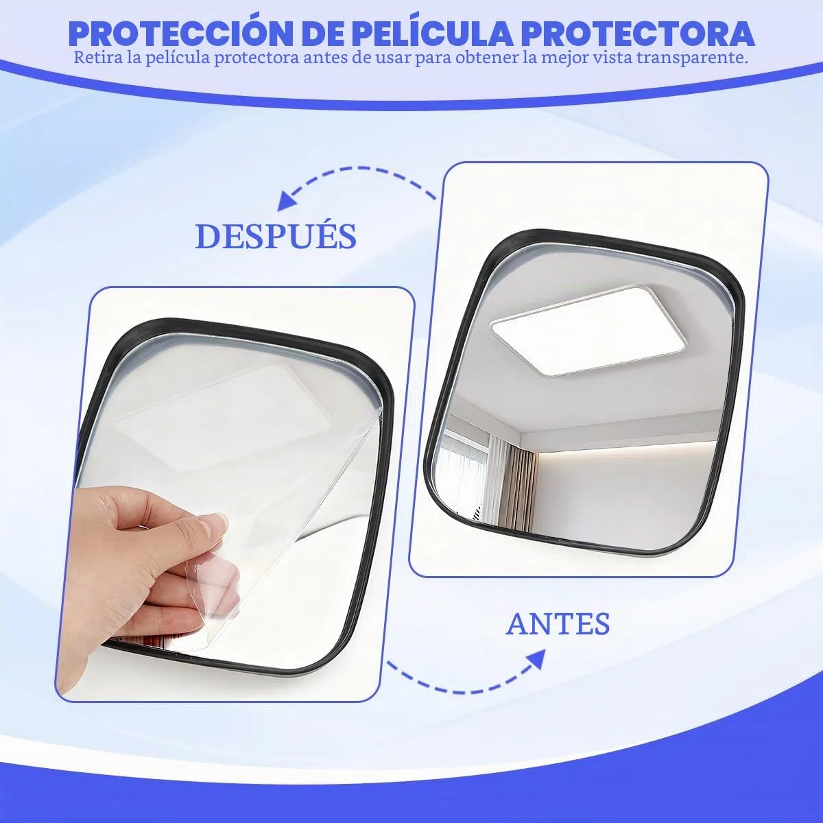 Espejo Convexo de Tráfico 19x16 cm, Espejo para Salida de Garaje con Ángulo Ajustable, Espejo Convexo de Seguridad con Gran Angular en Aparcamientos, Hospitales, Tiendas, Patios y Cruces