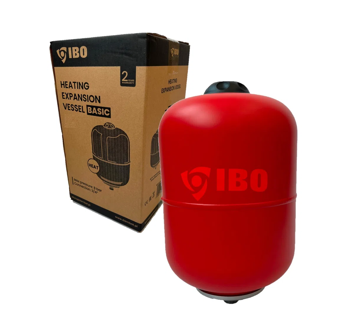 IBO Ausdehnungsgefäß 24 litros Membrana de expansión de presión 3/4" para calefacción central de calefacción Presión de trabajo 8 bares Membrana de expansión Recipiente de expansión