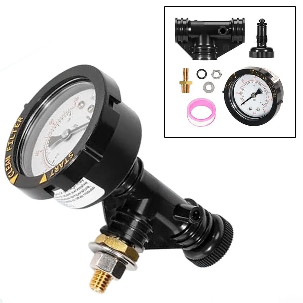 Kit de válvula de alivio de presión de liberación de aire con juntas tóricas, medidor de presión y llave, compatible con Pentair, para filtro de arena Triton II para TR40, TR50, TR60, TR100