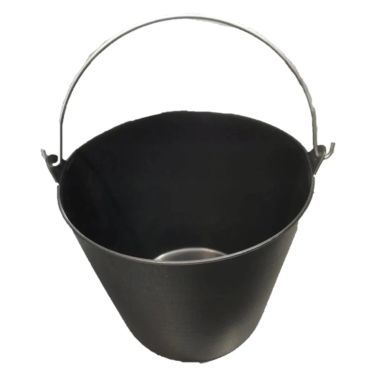 Tradineur - Pack de 4 Cubos de plástico con asa metálica, 35,1 x 30,3 cm, Ideal para Trabajo de Vendimia, Agricultura (26 litros - Negro)