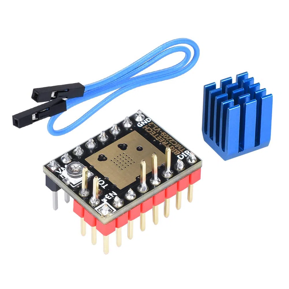 BIQU DIRECT Impresora 3D Pieza Silenciador de barra de control TMC2209 V1.2 Controlador de motor paso a paso con disipador térmico para impresora 3D SKR V1.3 MKS GEN L (paquete de 5 piezas)