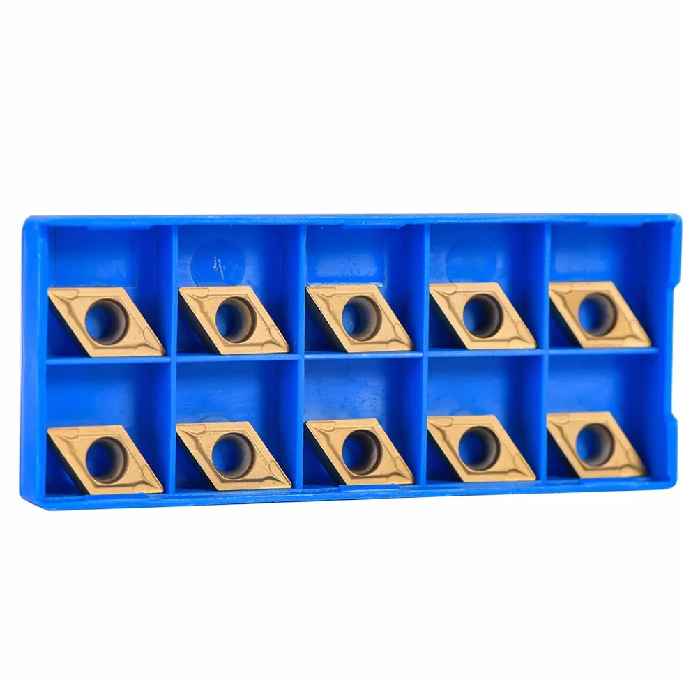 10Pcs Insertos Carburo CNC, DCMT11T304-HM YBC251 Inserciones CNC Herramienta de Torneado para Acero Semielaborado