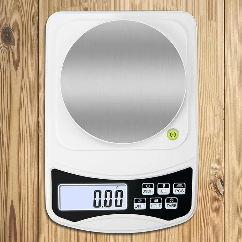 Báscula de laboratorio digital, escala de gramos, 1000 G, 0,01 GAprecisión, báscula electrónica multifunción de alta precisión con peso de 100 G, duradera y fácil de usar
