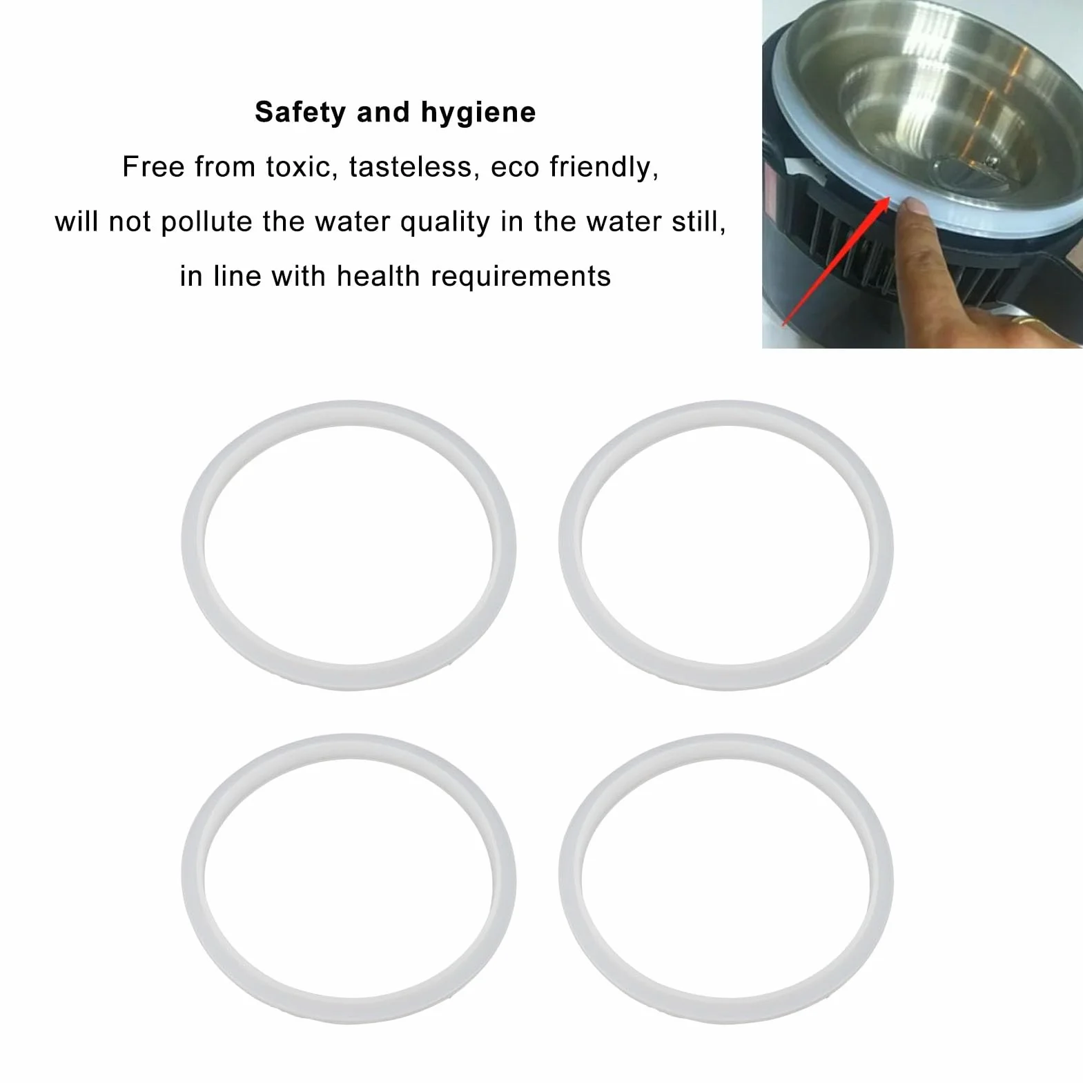 Paquete De 4 Juntas De Silicona, Juntas De Sellado De Repuesto, Anillos De Sellado, Accesorios Para Destilador De Agua, Junta De Sellado De Alta Presión, Pieza De Repuesto De (6L)