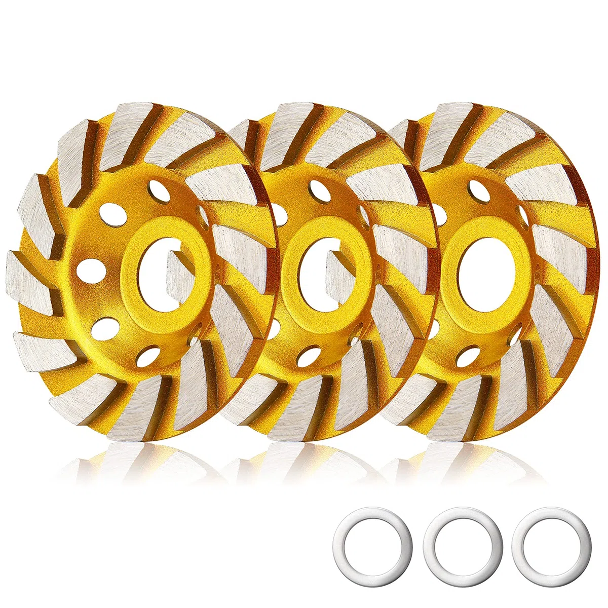 3 piezas Diamond Cup Grinder 4 pulgadas concreto Turbo Diamond Grinding Cup Wheel 12 Segs Heavy Duty Angle Grinder Ruedas para amoladora angular