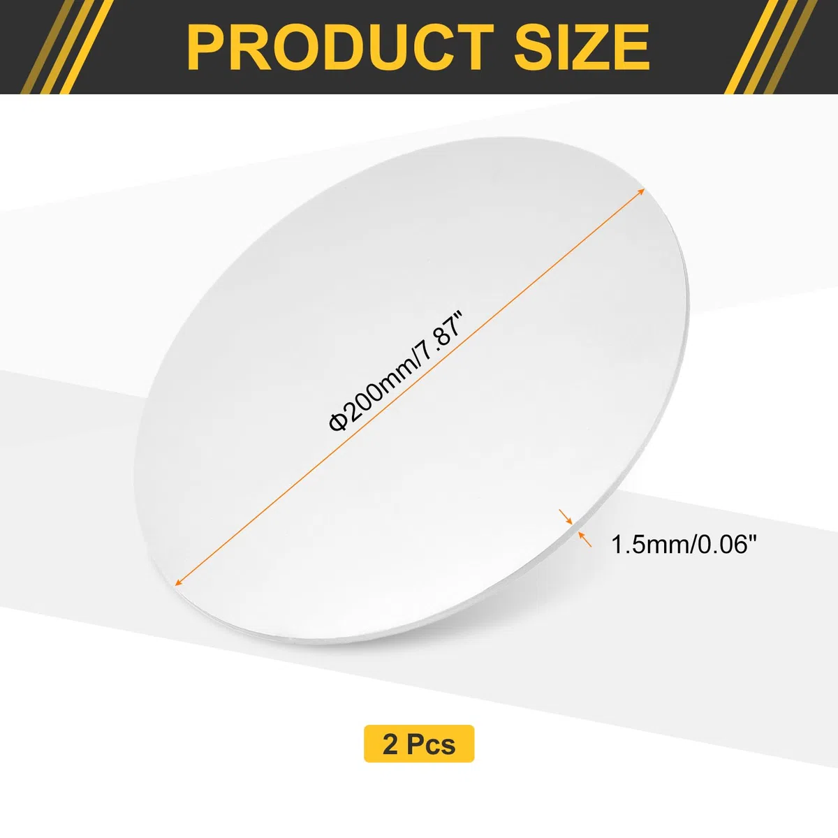 QUARKZMAN 2 Piezas De Disco De Aluminio 8"(200mm) Diámetro 0.06"(1.5mm) Espesor 5052 Placas Circulares De Aluminio Láminas Redondas Para Estampado De Metales