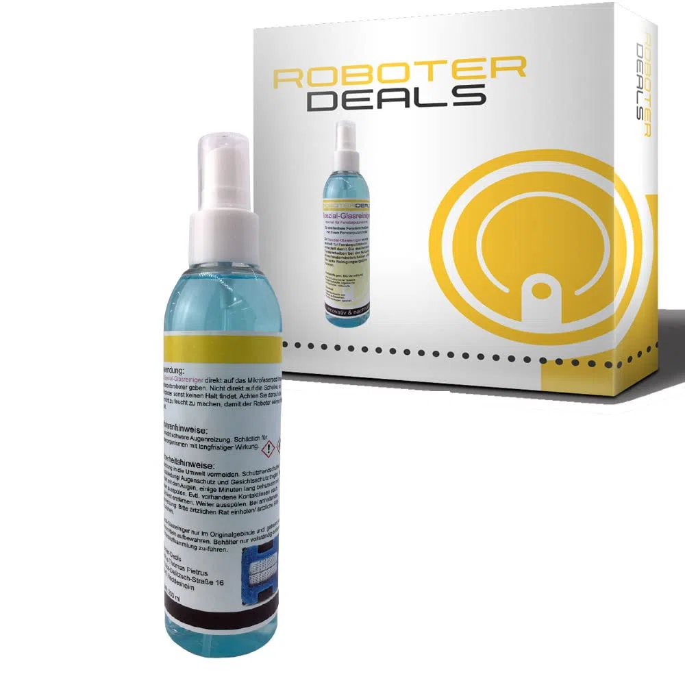 Solución limpiadora de cristales, limpiador especial para robot limpiacristales Ecovacs Winbot. Sin rayas incluso con robot, no espumoso, fórmula de limpieza secreta y calidad 100% probada.