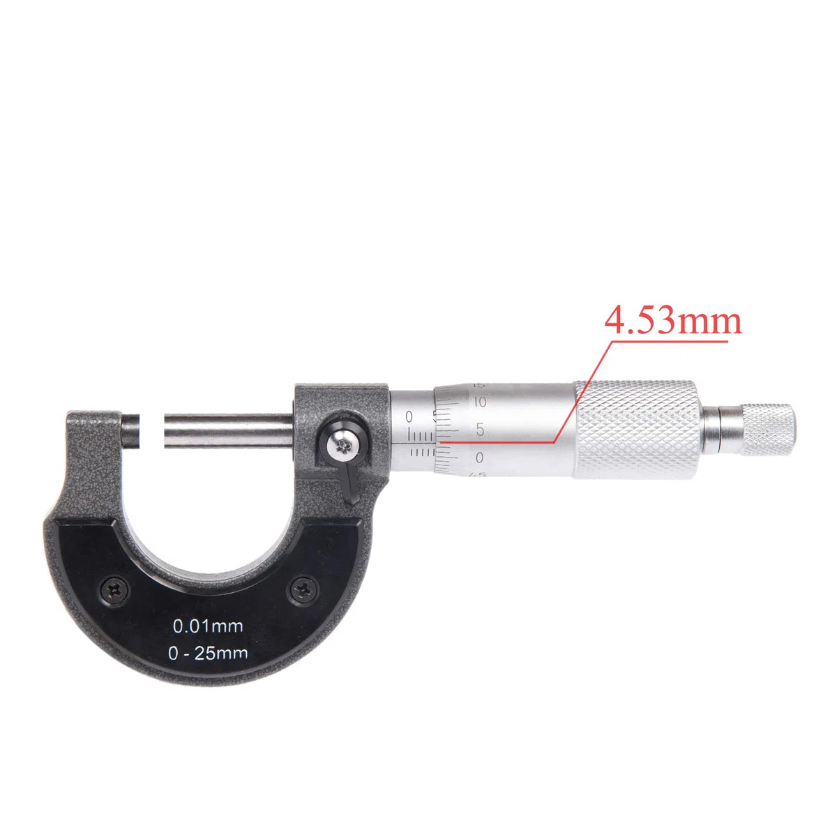 Beslands - Micrómetro Exterior Calibrador 0-25 mm, con Micrómetro de 0,01 mm, Alta Precisión para Medición Externa