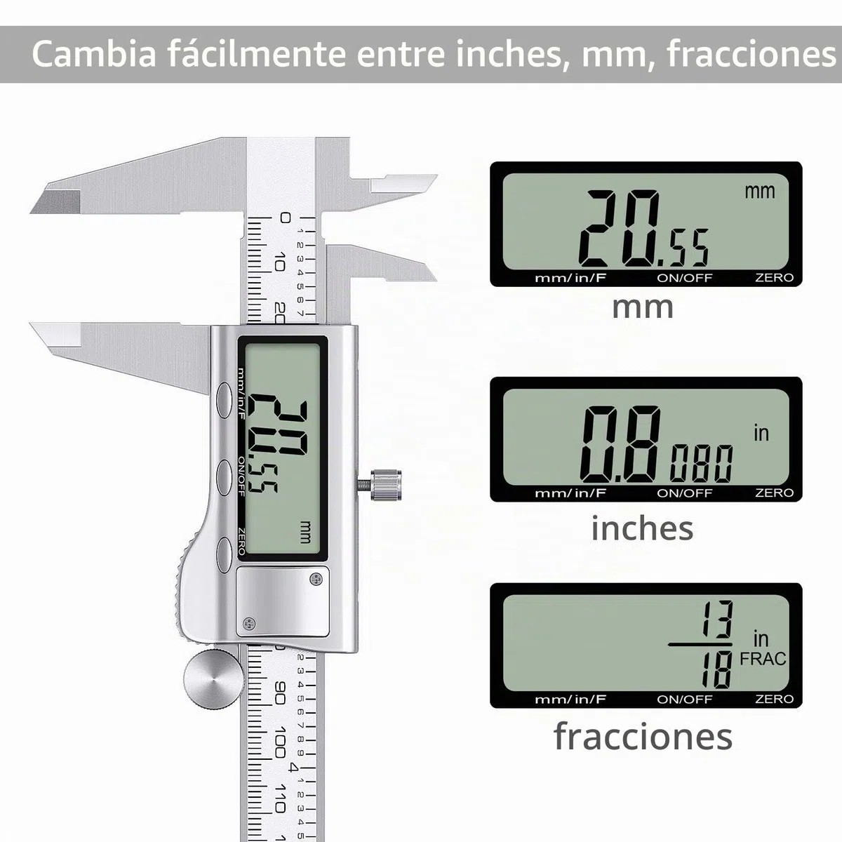 Proster Calibre Digital 200 mm Pie de Rey Acero Inoxidable Electrónico con Galgas de Espesores 0.04-0.88mm Fraccion/Pulgada/Metrica Medición de Longitud Ancho Profundidad Diámetro Interior Exterior