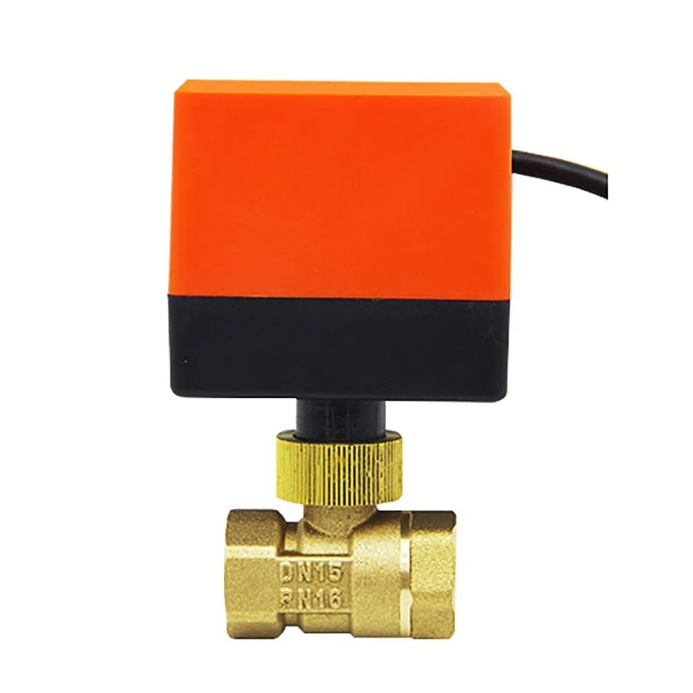 Valvula bola esfera motorizada DN15 DN20 DN25 DN32 DN40 DN50 AC220V AC24V DC12V 2 vias laton calefaccion suelo climatizacion