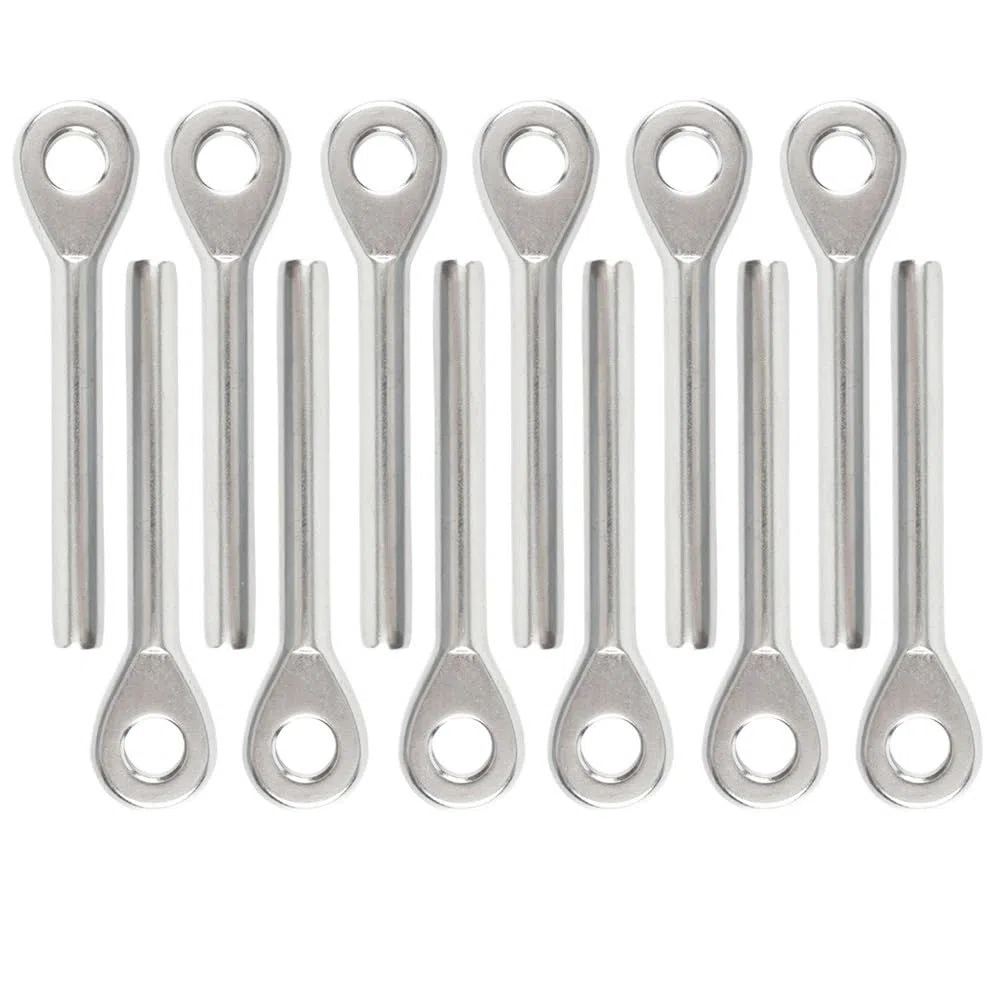 Terminal de Ojo Swage de 5mm, 12 Uds., T316, Montaje de Cable de Acero Inoxidable for Montaje de barandilla de Cable de 3/16 Pulgadas, Tensor, Hardware Marino