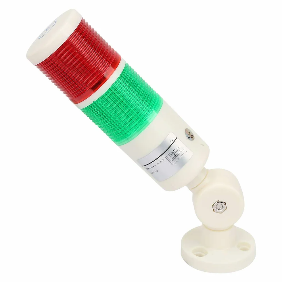 LED Luz de Señal de Torre, Luz de señal de advertencia Luz de señal de alarma Lámpara de baliza verde roja de 24 V con sonido de zumbador