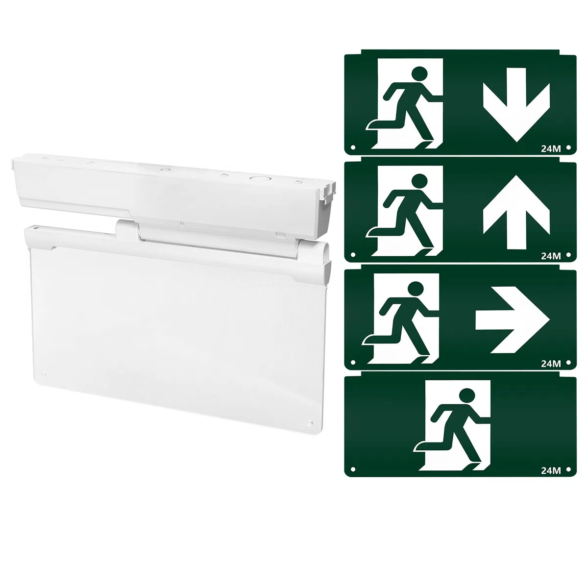 Luz de salida de emergencia 3.6W 6500K, LED, portátil, alta eficiencia y larga duración; ideal para seguridad y señalización en emergencias.