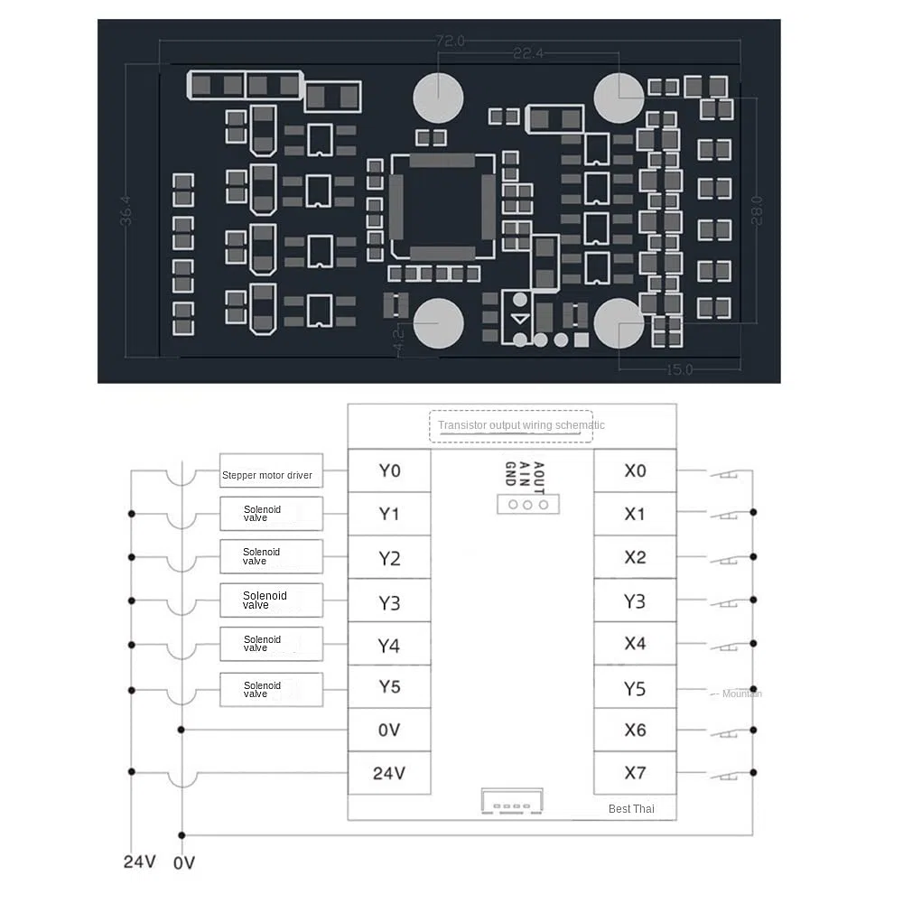 Placa de Control Industrial PLC MóDulo PLC FX1N-10MT Entrada AnalóGica