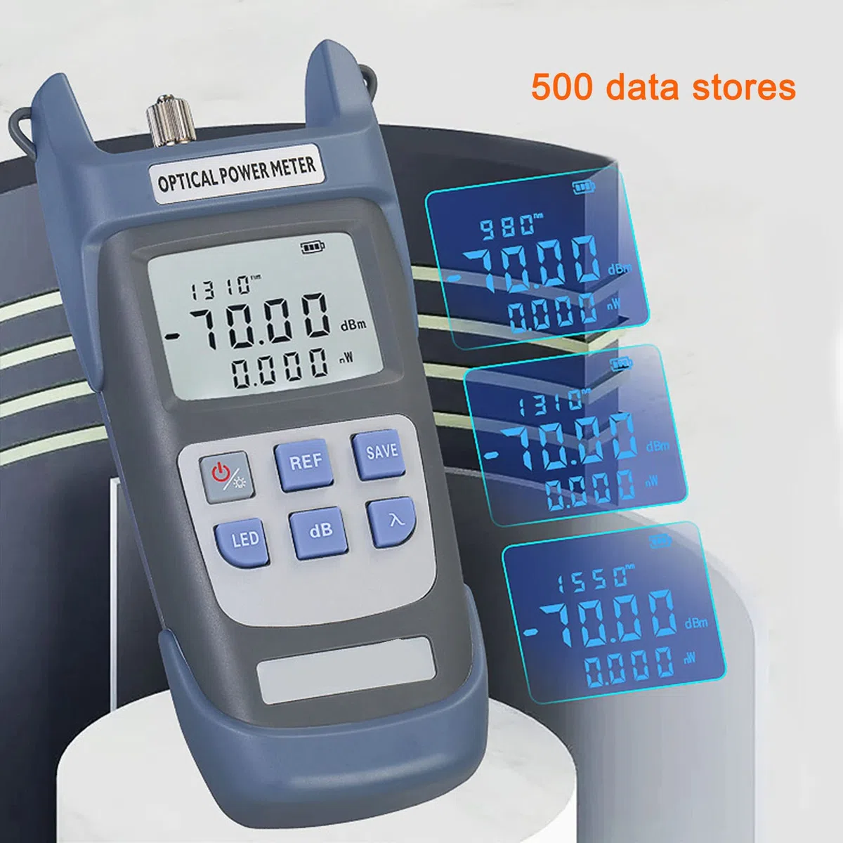 Medidor De Potencia ÓPtico De Alta Precisión,Probador De Fibra Óptica Portátil Con 7 Longitudes De Onda De Prueba,Para Telecomunicaciones Catv La Construcción Y Mantenimiento De Cables Integrados