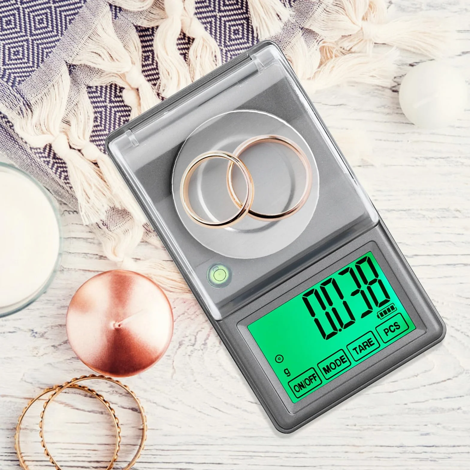 Raguso 50g / 0,001g Mini báscula de joyería Digital de Alta precisión báscula de Laboratorio de balanza electrónica portátil de miligramos