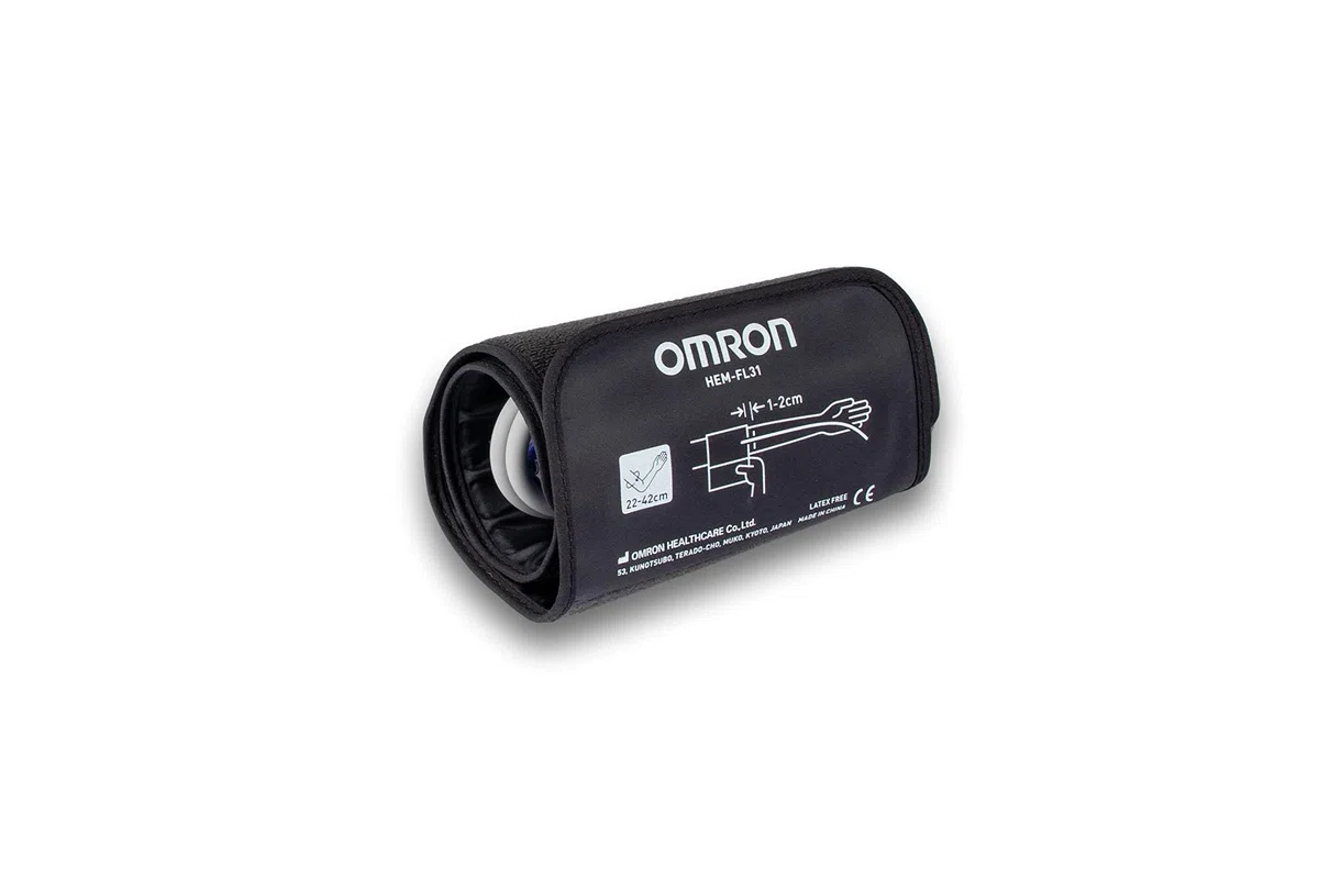 OMRON Intelli Wrap HEM-FL31-E Manguito para medidor de tensión arterial de brazo OMRON, manguito de tensiómetro, brazalate para aparato de tensión arterial, 22-42 cm