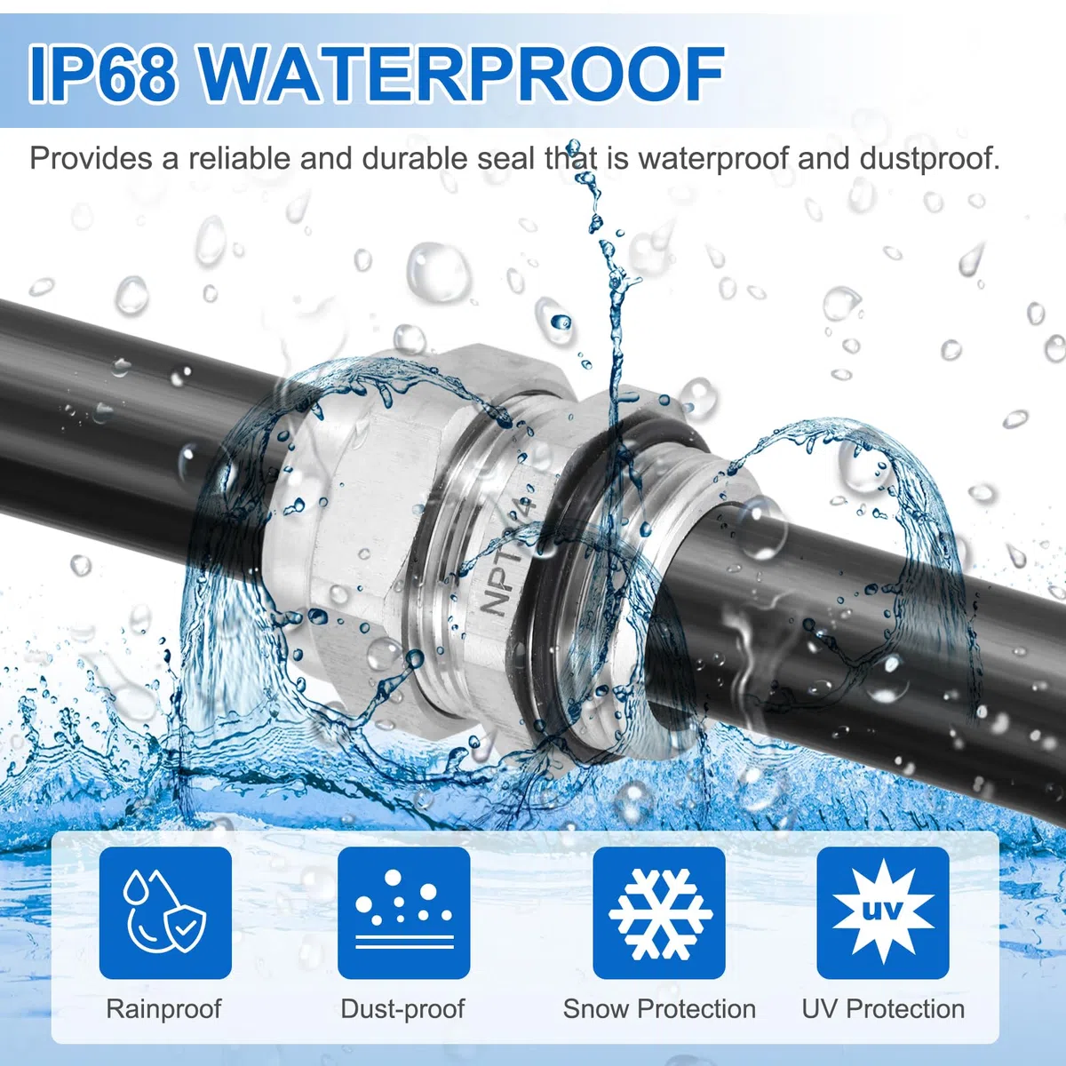 sourcing map Prensaestopas M16 x 1,5 mm, IP68 impermeable para cable de alivio de tensión para cable de 4 a 8 mm de diámetro, protectores de alambre de acero inoxidable 304 para fijación, cableado