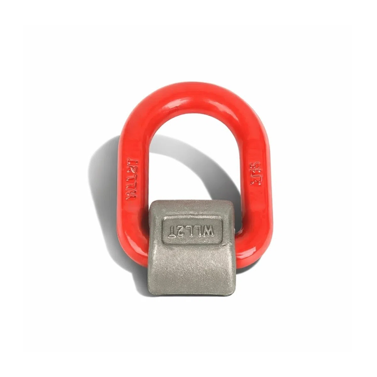 Punto de elevación con anillo en D soldado alta resistencia, amarre forjado acero aleación G80 for soldadura, tracción lateral y carga, anclaje industrial(2T)