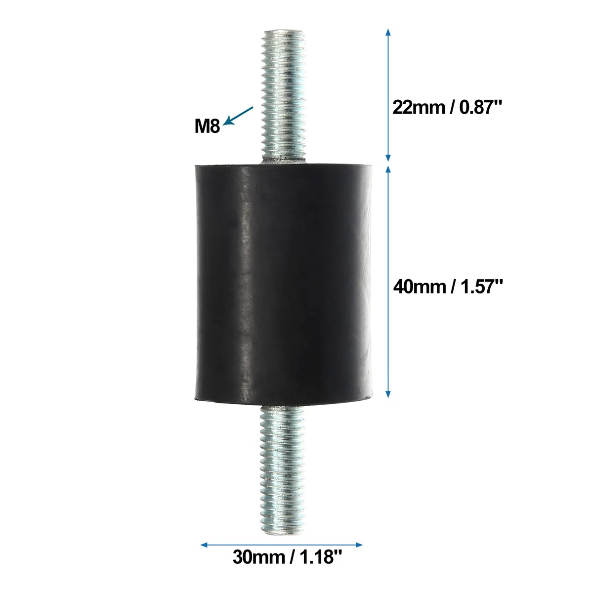 X AUTOHAUX Amortiguador Antivibración de Goma M8, Soportes Amortiguadoras Aislador 30x40mm Silentblock para Compresores VV Motores, 4 Piezas
