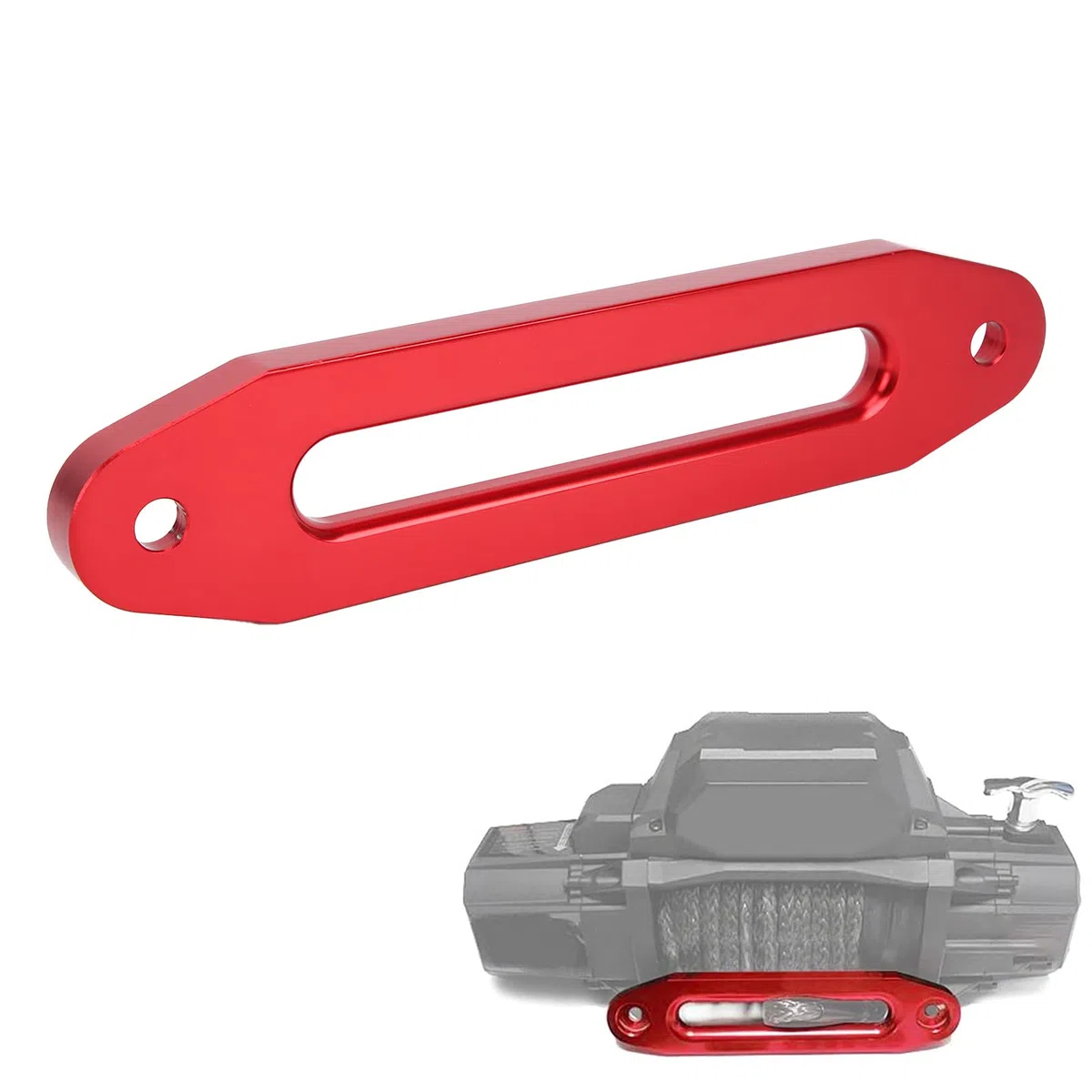 Buachois Cabrestante Estilo Hawse Guia de Paso Guía Puerto Bloque de Cuerda Bloqueador de Cuerda Cabrestante de Vehículo Todoterreno Cabrestante de Cuerda de Nailon Accesorios 10 Pulgadas(Rojo)