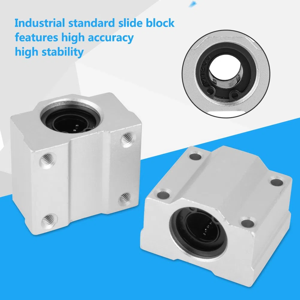 Bloque deslizante de rodamiento lineal, 4pcs/set SCS12UU Bloque deslizante de rodamiento de bolas de movimiento lineal de aluminio Diámetro interno 12 mm Ampliamente utilizado en herramientas eléctric