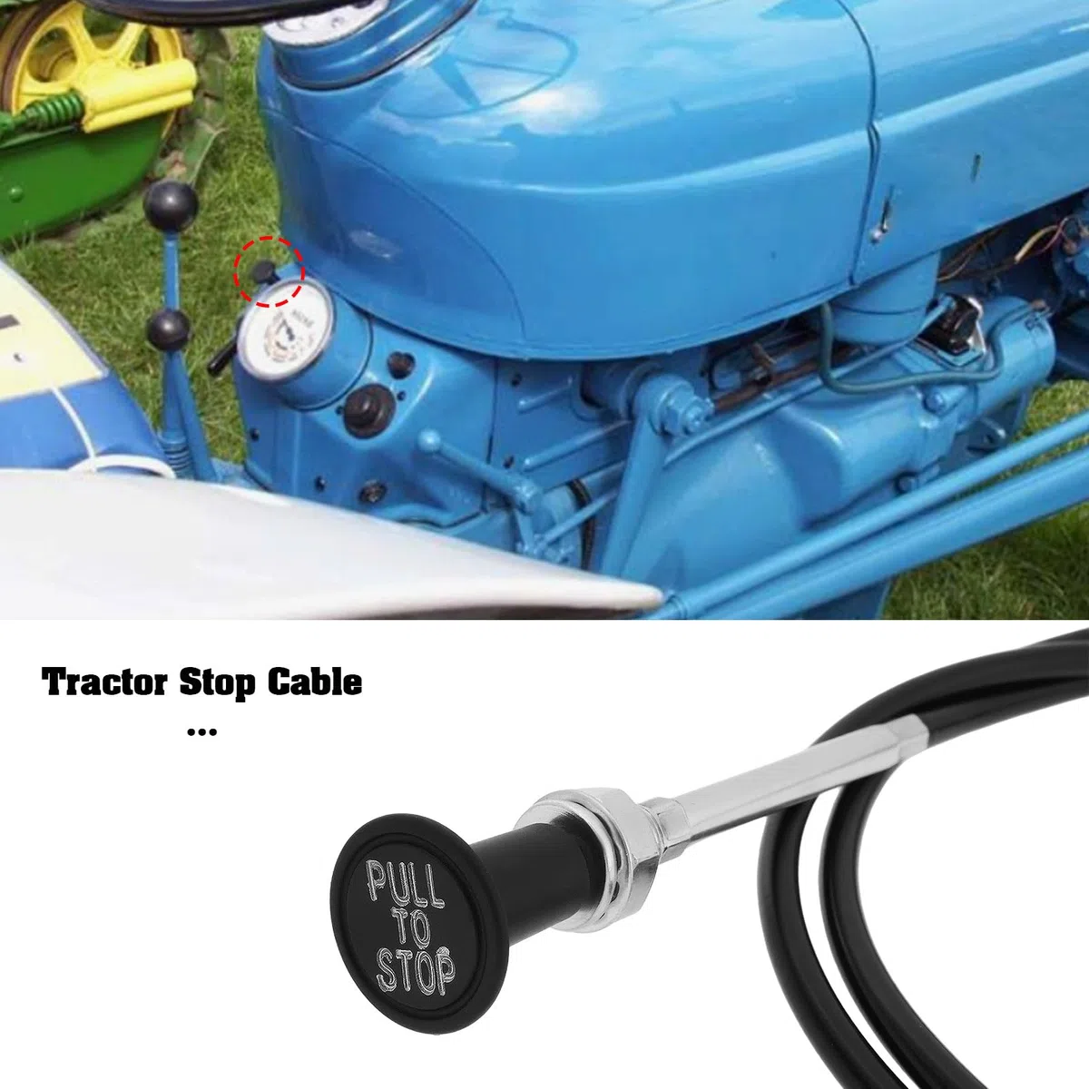 Cable de Parada de Tractor de 1690 Mm Compatible con Fordson Dexta Compatible con Super Dexta