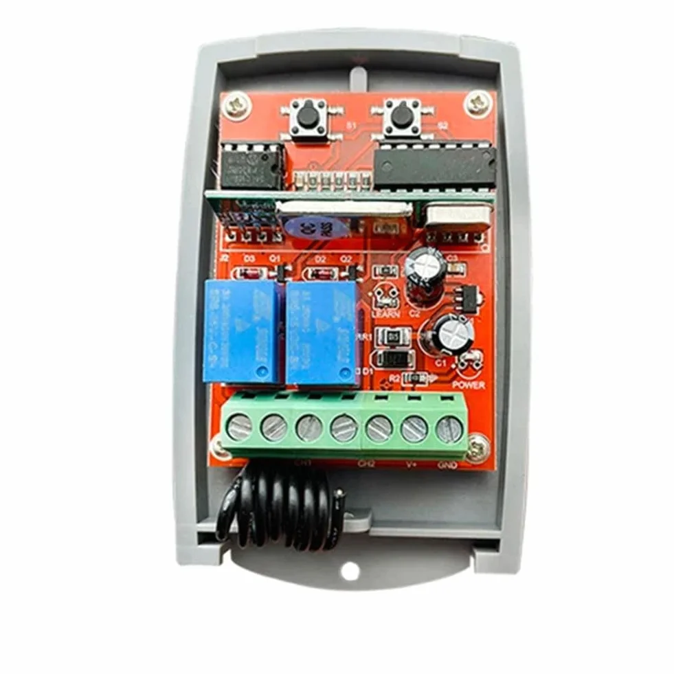 Receptor Universal de Mando a Distancia para Puerta de Garaje 433 MHz 12 V-24 V, Apertura Eléctrica 433,92 MHz, Código de Aprendizaje Rodante