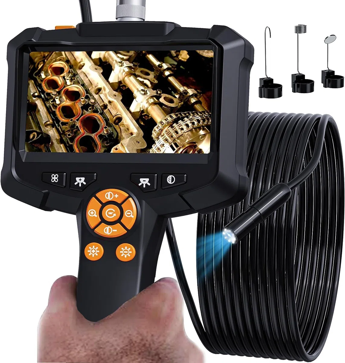 Daxiongmao Cámara Endoscópica con Luz, Impermeable IP67, 1080p HD, 16.5 Pies, USB, Negro