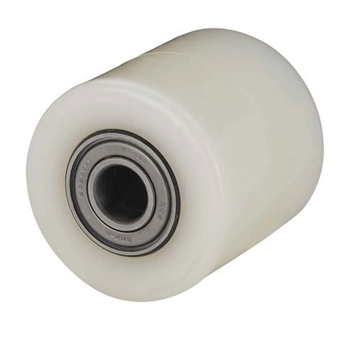 Rueda transpaleta rodillo nylon | Rueda de carga | Rodillo para transpaleta | Rodamientos de bolas | Diámetro 82 mm ancho 70 mm | Capacidad de carga: 700 Kg | Blanco