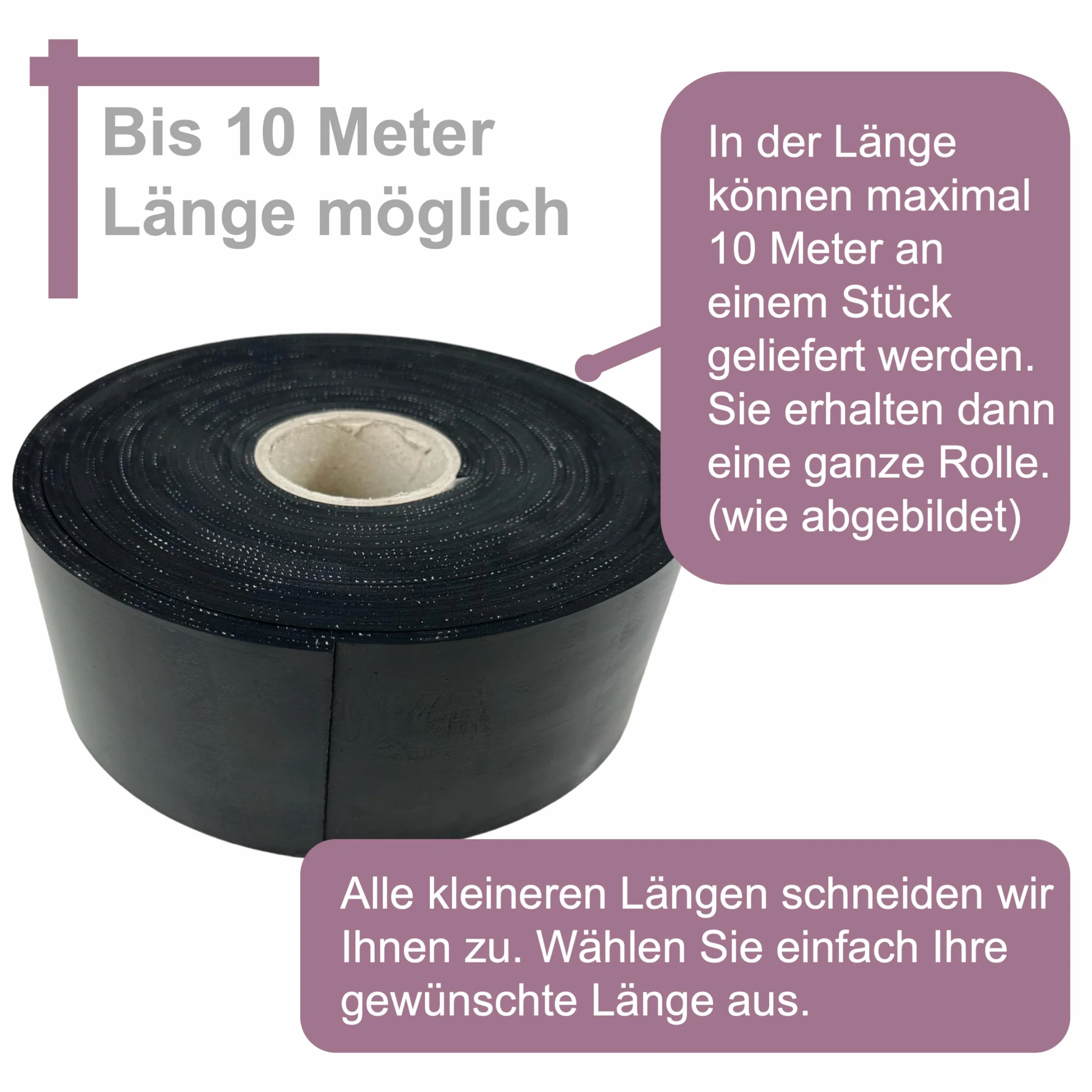 sarian Tiras de goma de hasta 10 metros de longitud con inserto de tejido 3-10 mm de grosor, muchos tamaños y anchuras, ruedas de goma dura de calidad industrial (1 m x 10 cm, grosor de 3 mm)