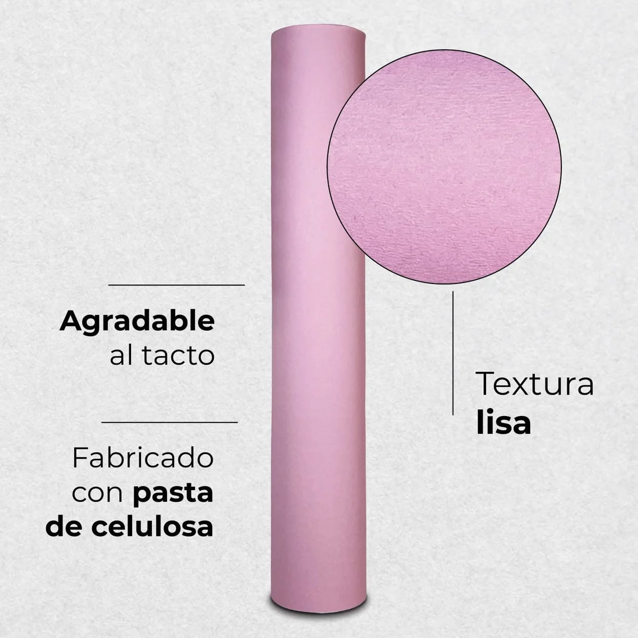 Papel de camilla (caja de 6 unidades) de 0,59 x 60m | Rollo Color Rosa sin precorte