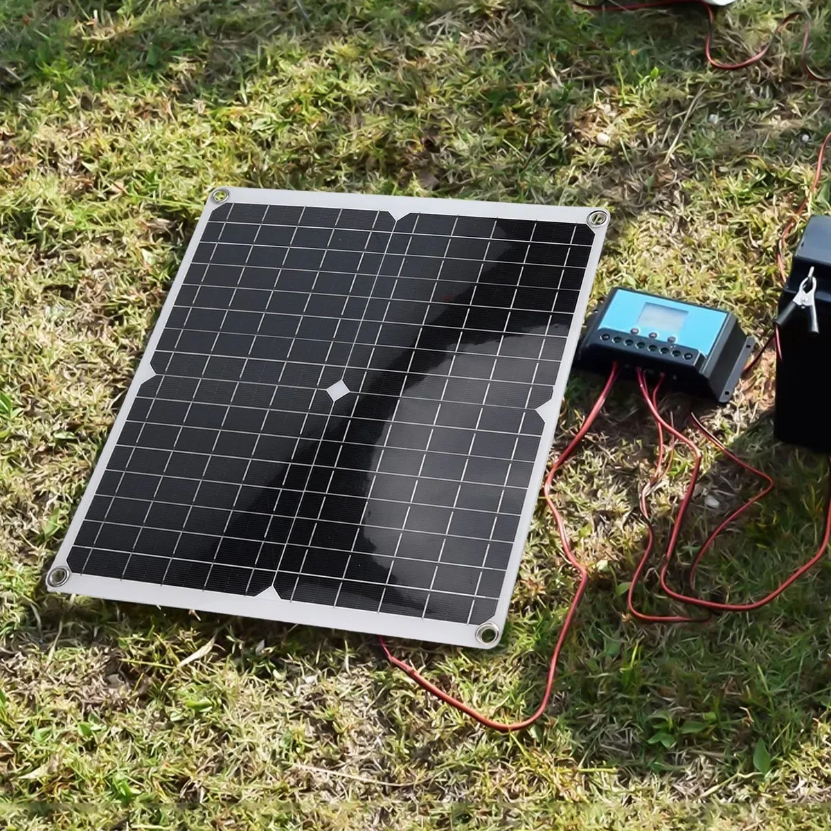 Panel solar compacto de 50 W para carga de doble dispositivo, perfecto para caravanas, barcos y camping