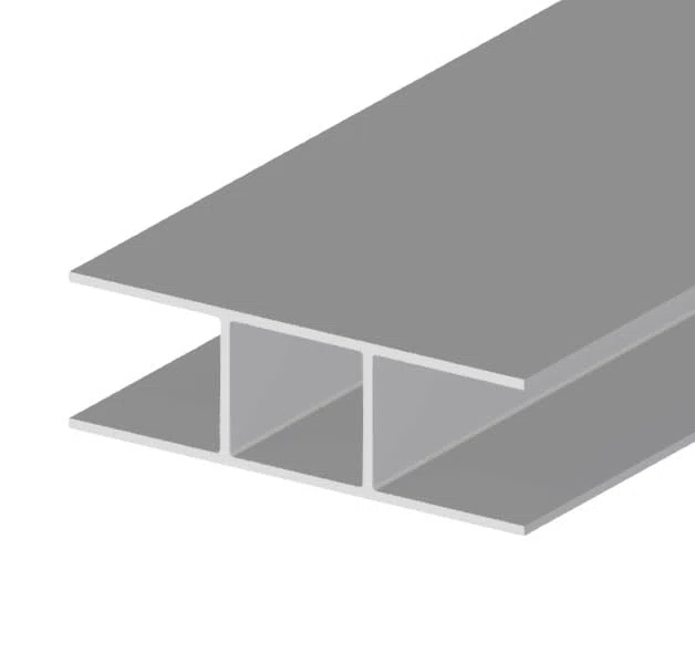 2 piezas de 1000x60x19mm (2 metros), Perfil embellecedor de aluminio anodizado en forma H, ideal para uniones rectas de paneles de contrachapado, policarbonato o aglomerado de 15mm o 16mm de espesor.