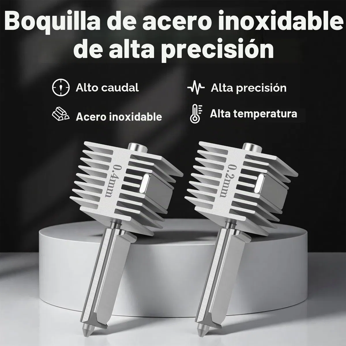 2 PCS Actualización A1/A1 Mini Quick-Swap Hotend 0.2mm+0.4mm Acero Inoxidable Boquilla Alta Temperatura Estructura Integrada con Cubierta Silicona Compatible with Bambu Lab A1/A1 Mini Impresora 3D