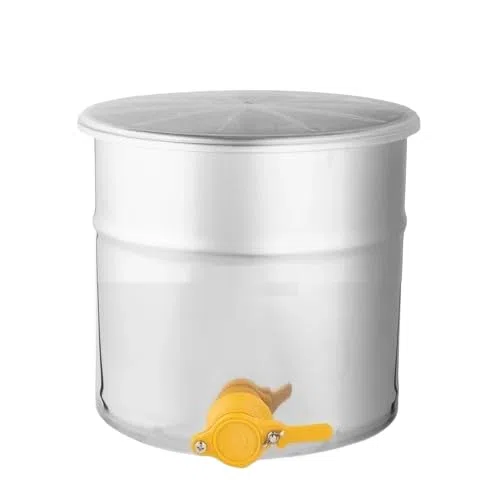 Apistore Madurador inoxidable para miel, 50 kg, con grifo de plástico pasante (sin asas)