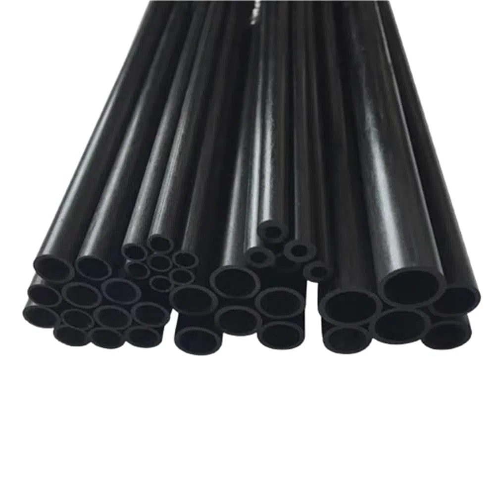 4 barras redondas de fibra de vidrio, tubo de fibra de vidrio negro, varilla hueca de fibra de vidrio OD 3-14 mm for tiendas de campaña UAV y bricolaje(7x5x500mm)
