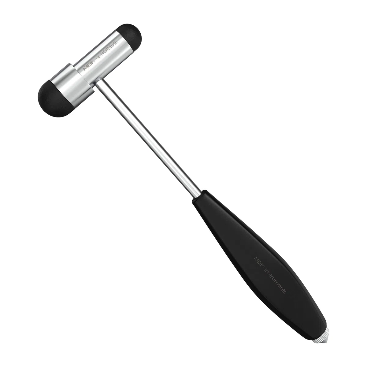 MDF Instruments Babinski Buck - Ligero - Mango HDP Martillo de reflejos neurológico con pincel integrado para respuestas cutáneas y superficiales - Negro (MDF515PBT-11)