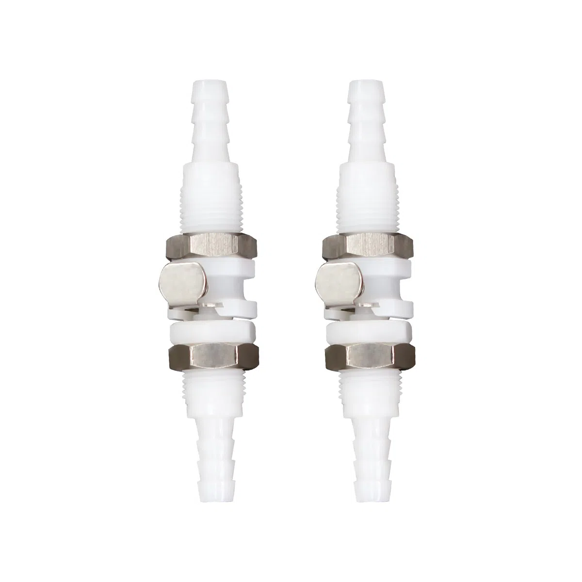 2piezas1/8"3/16"1/4"acoplamiento rápido de mangueras de plástico, acoplamiento rápido de mangueras de montaje con Panel de válvula de cierre(2 macho+2hembra)1/4")