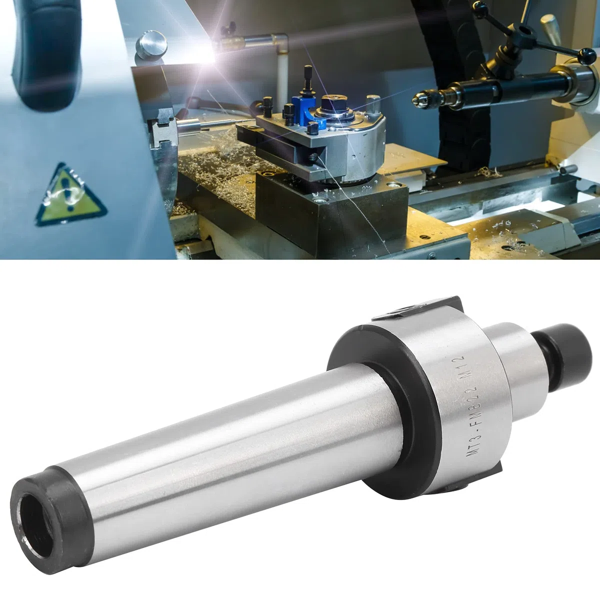 MT3-FMB22-M12 Portabrocas de pinza cónica, Portaherramientas CNC Herramientas de fresado, Adaptador de mandril frontal de acero de alto carbono Fresa frontal, para fresadora