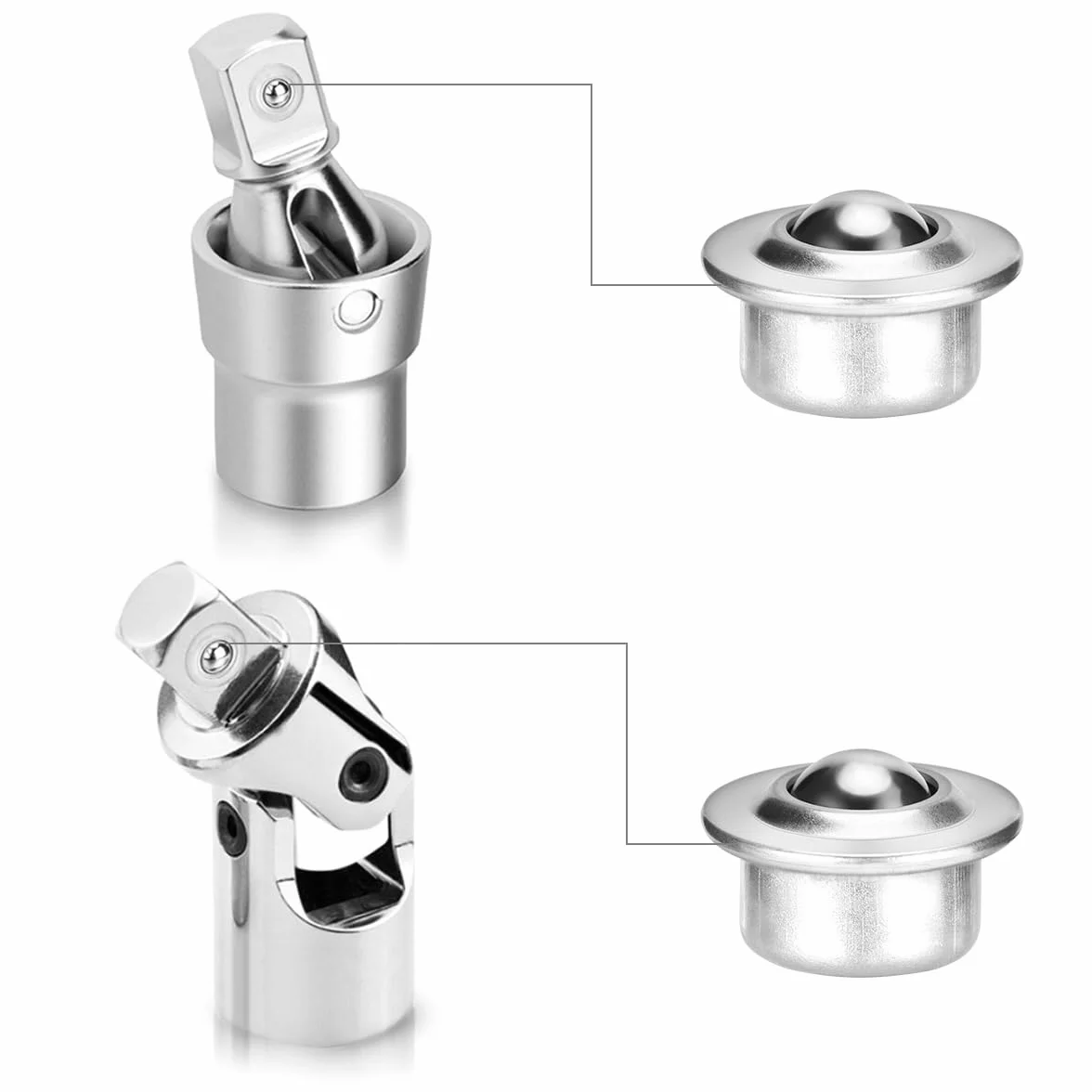 Housoutil 20 unidades de 5/8 rodamientos de bolas de 360º – Rotación universal – Bola de rodillo transportador universal para transportador – Soporte de rodillos – Capacidad de carga Lbs