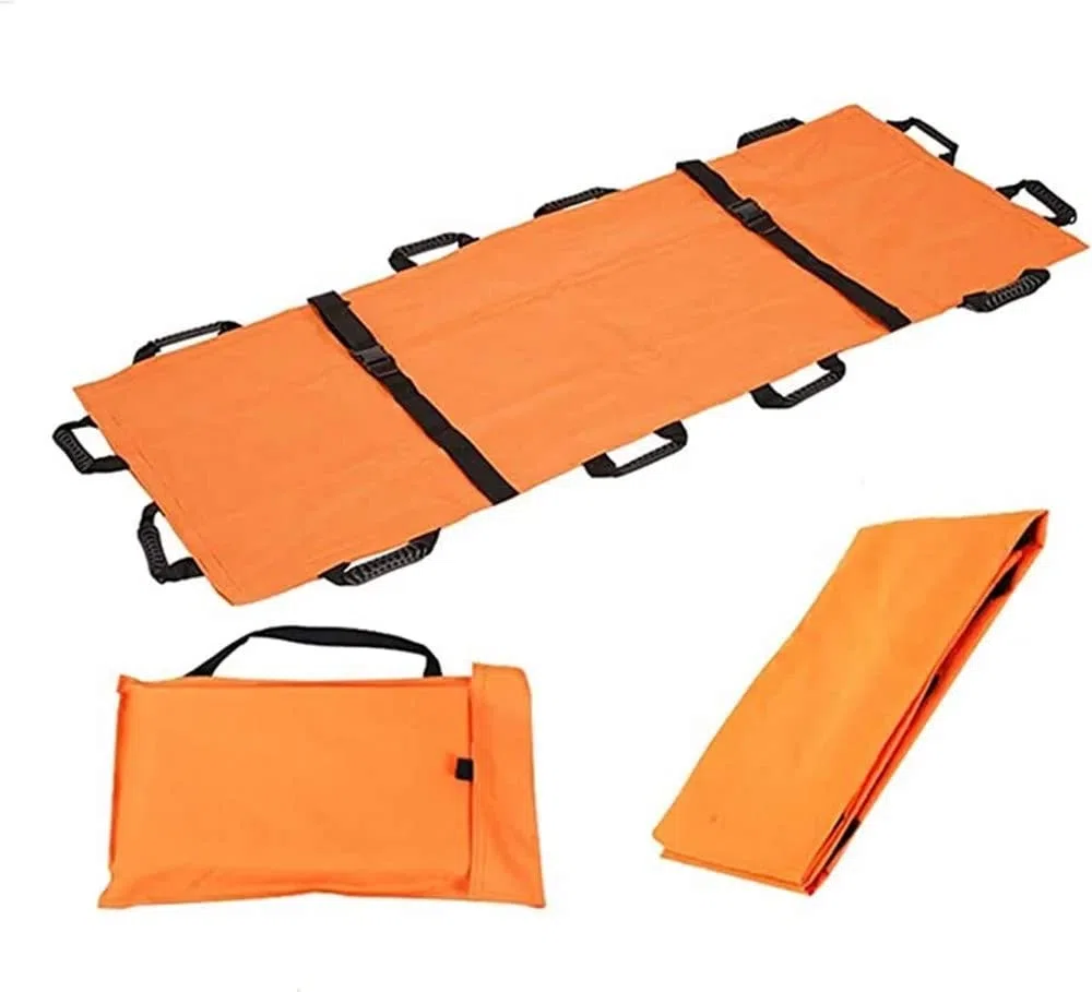Camilla Suave Portátil, Camilla De Rescate De Emergencia, Camilla Suave De Transporte De Pacientes Plegable, Camilla Suave Impermeable 12 Asas Camilla Plegable De Rescate De Emergencia,Orange