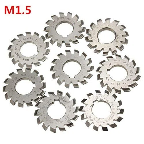 EsportsMJJ Módulo 1,5 Pa20 Alesaje 22 Mm #1-8 Fresa De Engranaje Espiral Hss-7#