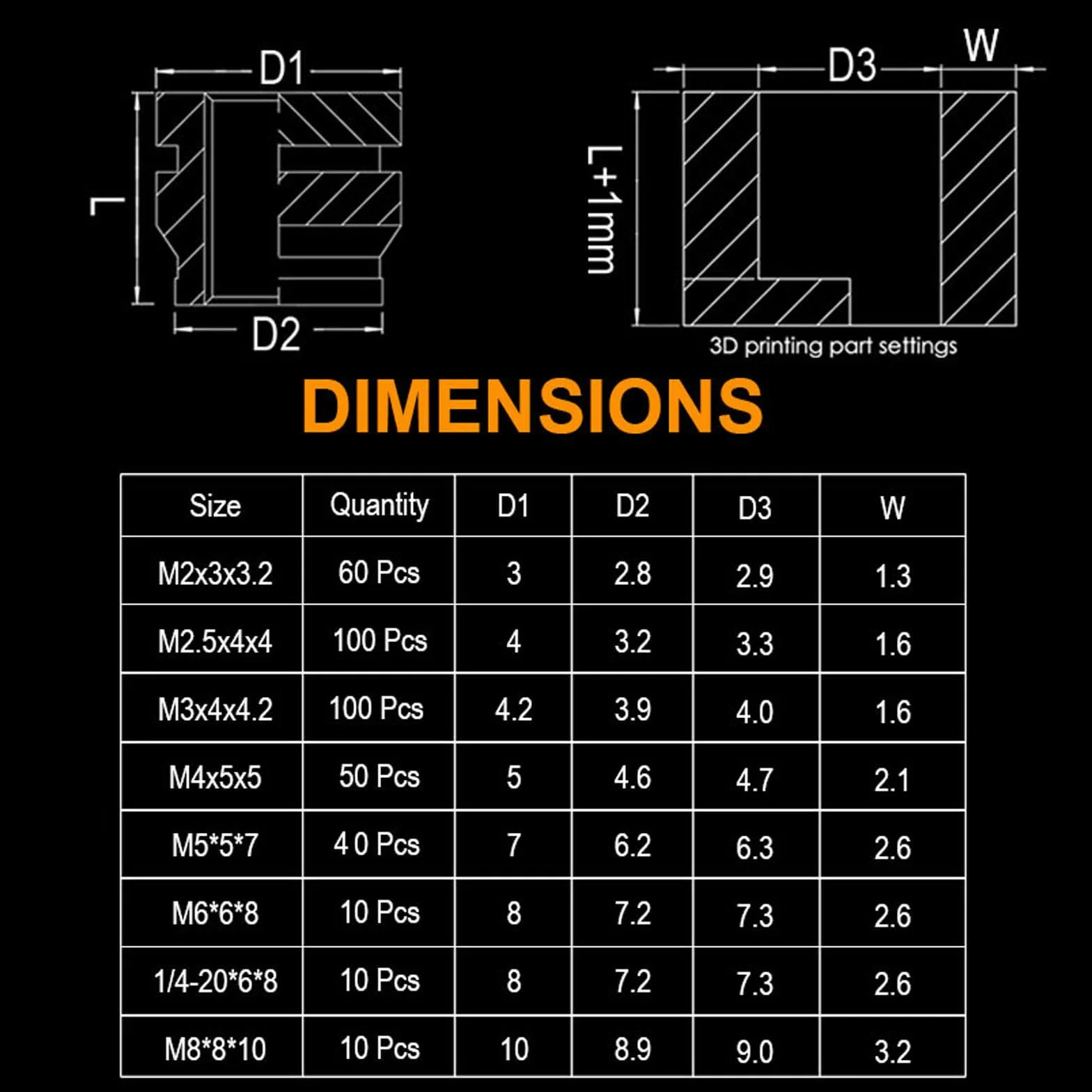 Herramienta de prensado en caliente con puntas de soldadura y 380 insertos de rosca/herramientas de fundición, para M2 / M2.5 / M3 / M4 / M5 / M6 (1/4) / M8 para entrada caliente de componentes de