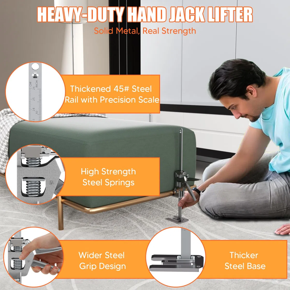 2 Piezas Elevador de Tablero de Puertas Duradero con Escala, 30cm Gato para Herramientas de Mano de Brazo, Multifunción Levantador de Azulejos, para Paneles de Puertas, Armarios