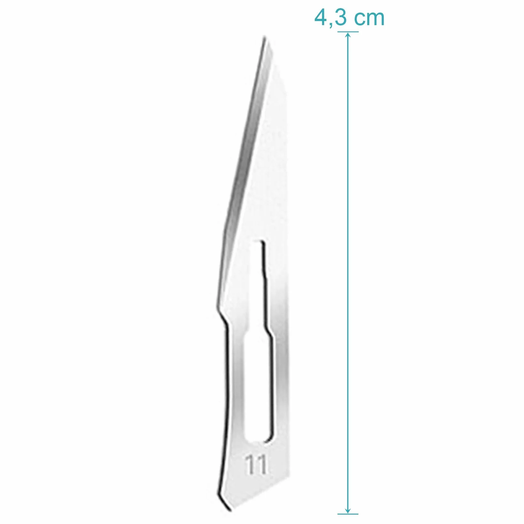 Set – 100 cuchillas de bisturí figura 11 de acero al carbono – Cuchillas de repuesto empaquetadas individualmente estériles + 1 soporte para bisturí de 21 cm de largo – acero inoxidable