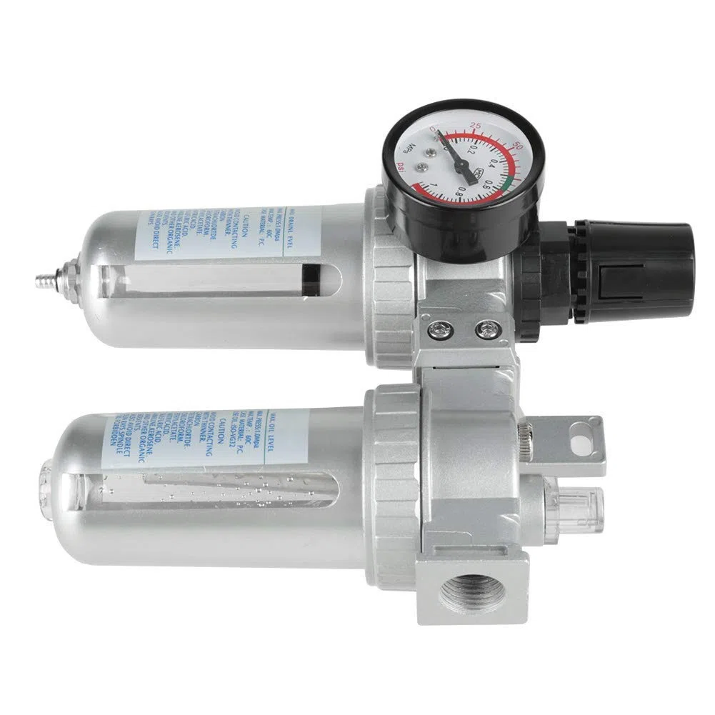 Compresor de filtro de aire para compresor y herramientas de aire, compresor de presión de aire, calibre de filtro trampa de aceite y regulador de agua
