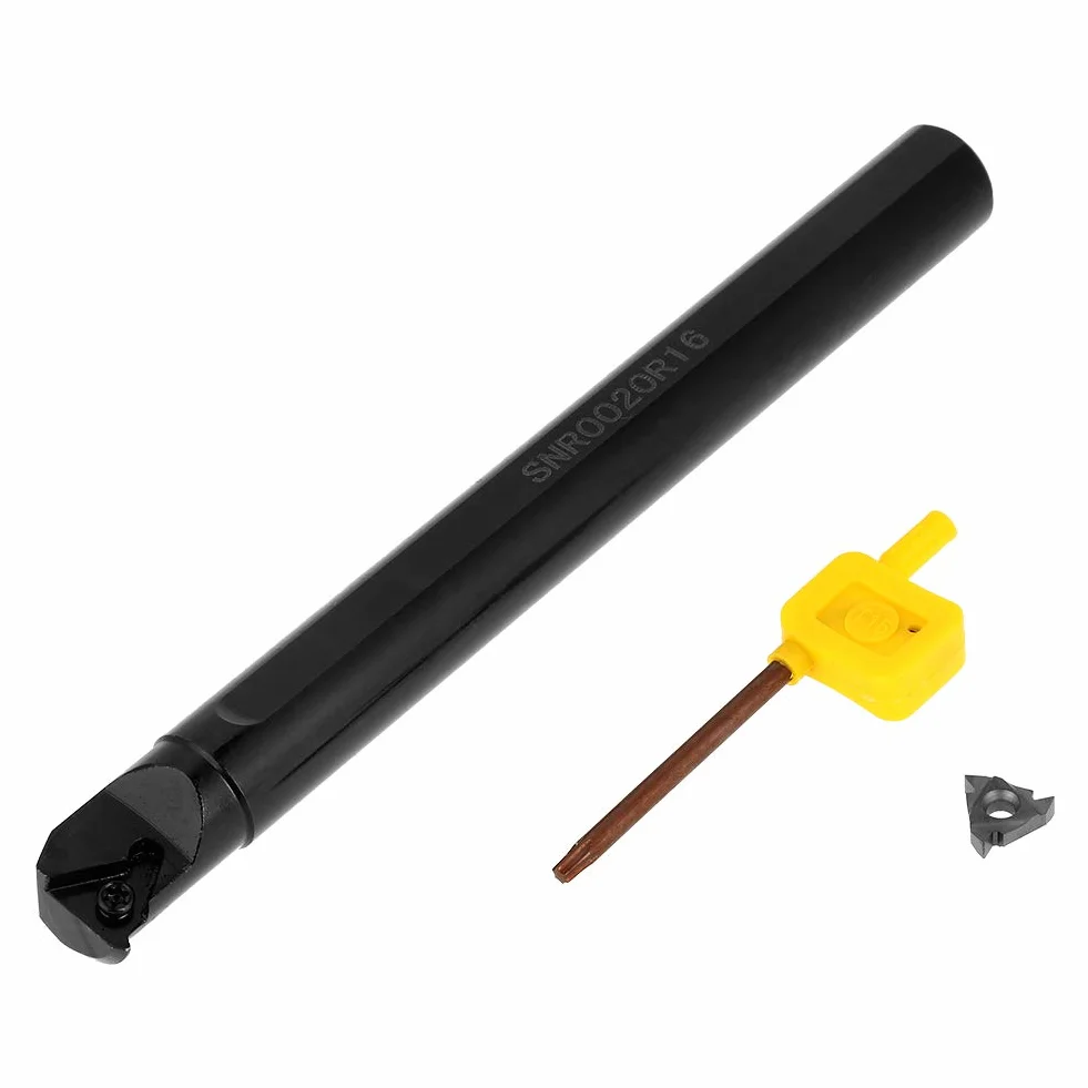 SNR0020R16 Portaherramientas de Torneado con Rosca Interna, 20 MM × 200 mm + inserto 16IR AG60 + llave