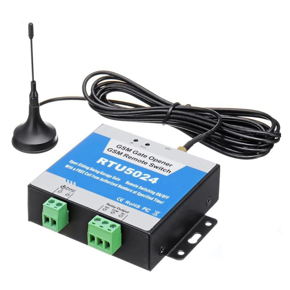 RTU5024 GSM Abridor de Puerta Interruptor de Relé Control Remoto InaláMbrico Acceso una Puerta Antena Larga 850/900/1800/1900MHz Abridor de Puerta
