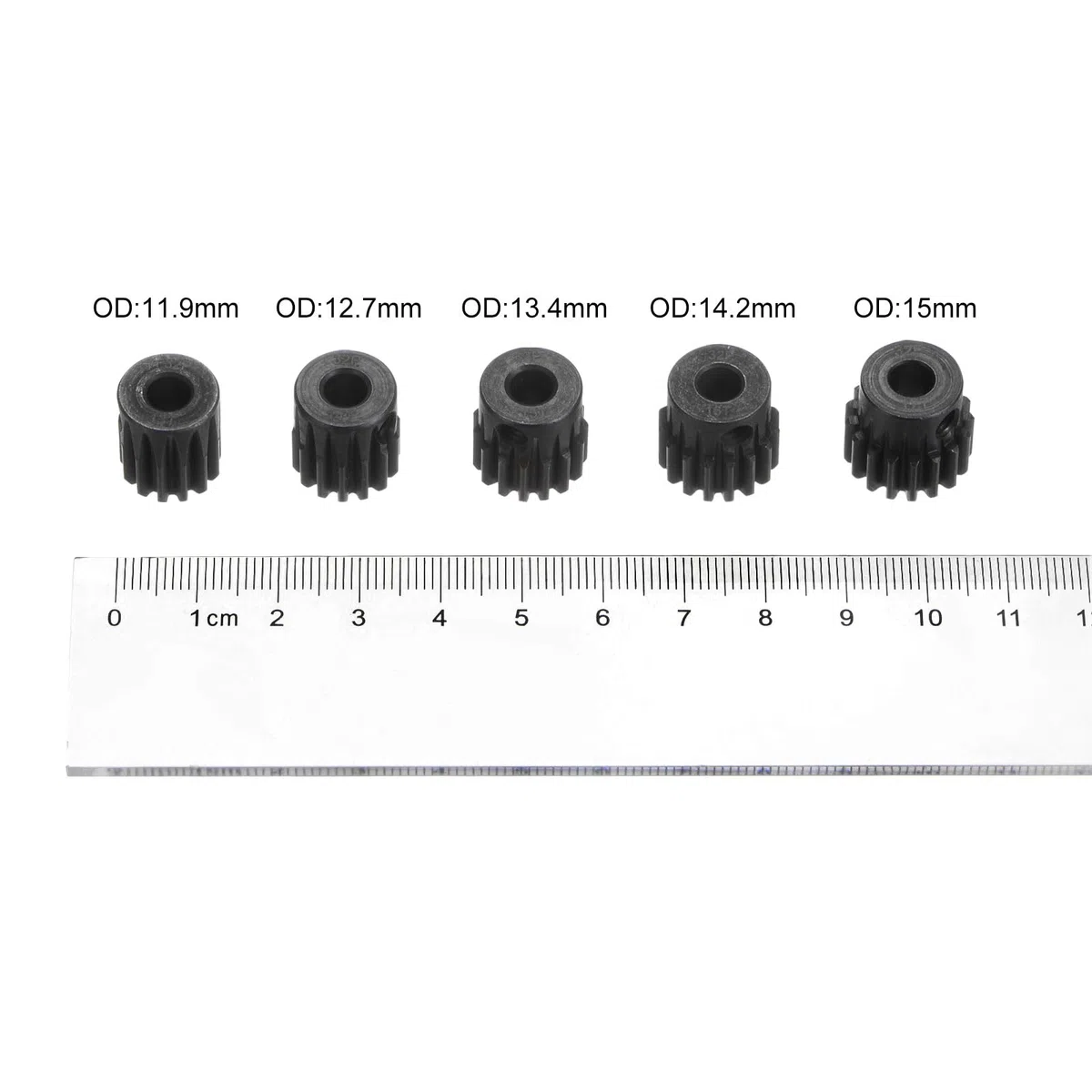 sourcing map Piñón Endurecido 32P, Engranajes de Motor Kit 5Pzs 13T 14T 15T 16T 17T para Eje de Motor RC de 5mm, Engranajes de 32 Pasos 0,8 Paso Métrico para Coche RC, con Llave Hexagonal